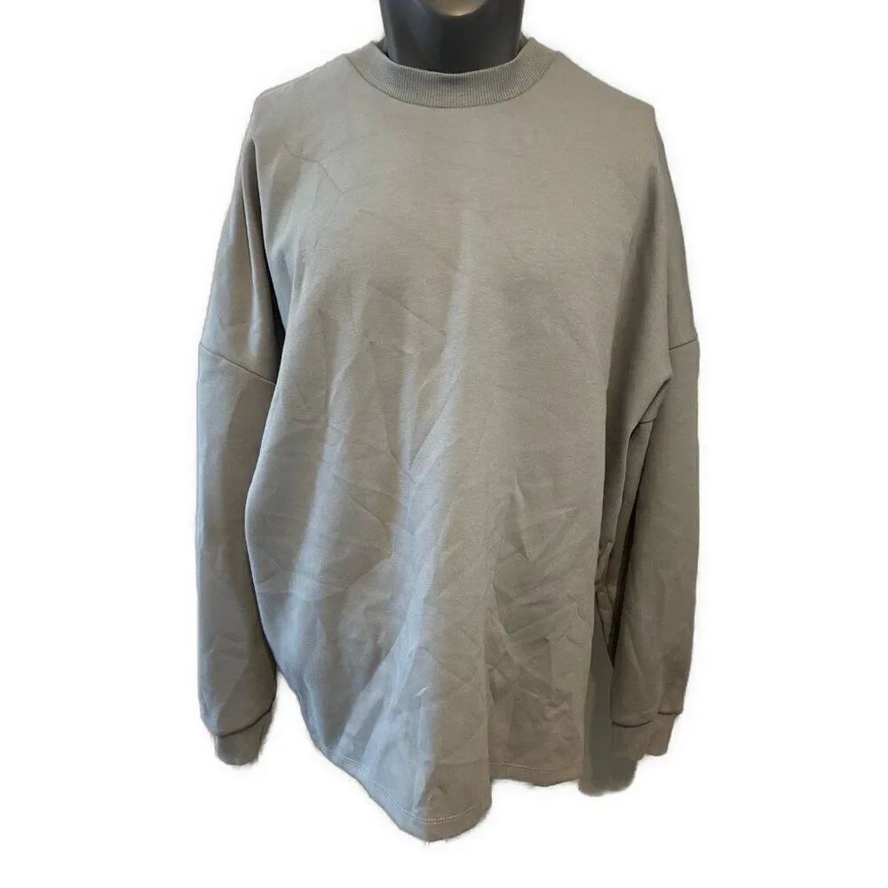 zara mens solid gray Crew Neck sweatshirt 2888/413/809 Xl